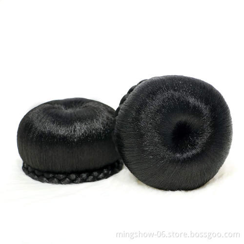 synthetic hair bun braided chignon hair pieces bun maker